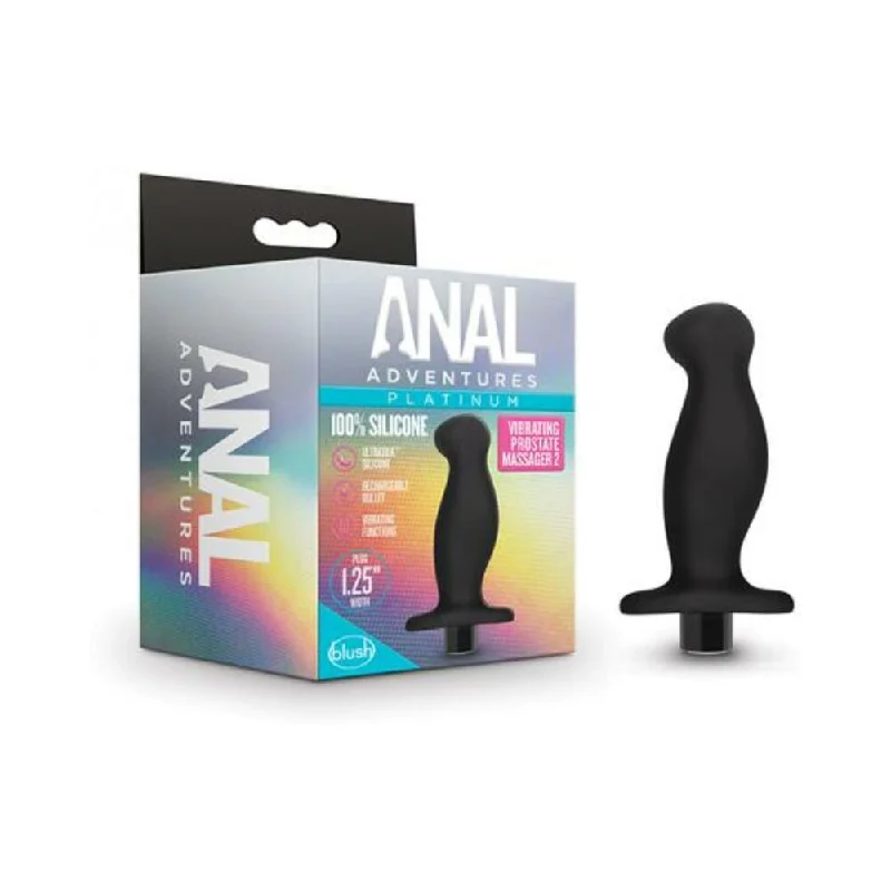 Blush Anal Adventures Platinum Silicone Vibrating Prostate Massager 02 -Black