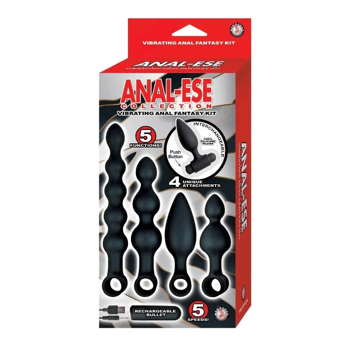 Anal-Ese Vibrating Anal Fantasy Kit -Black