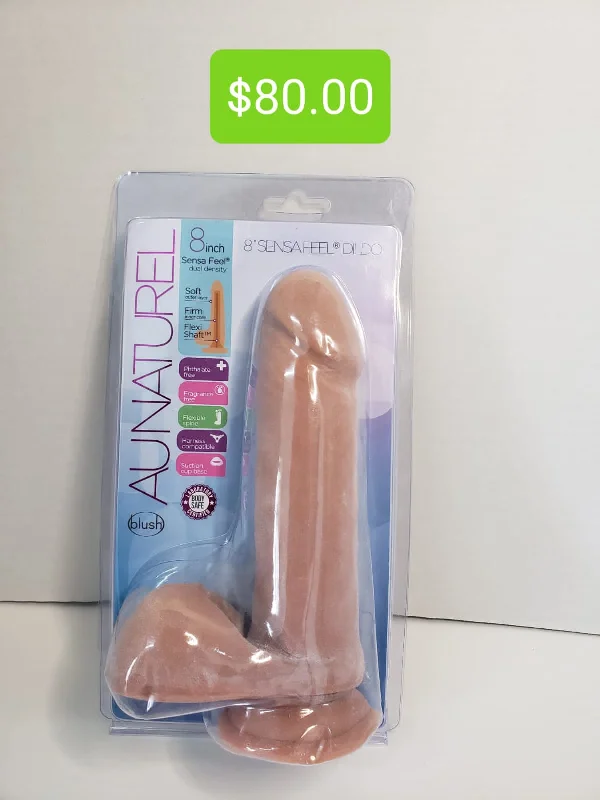 Au Naturel 8 Inch Sensa Feel Dildo w/ Balls