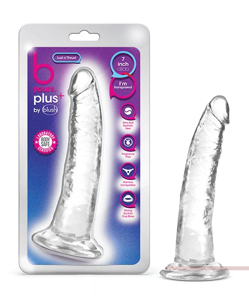 Blush B Yours Plus 7" Lust n' Thrust Dildo - Clear