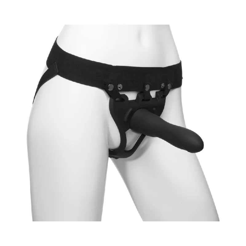 Body Ext Hollow Lrg Strap-On 2pc Set Blk