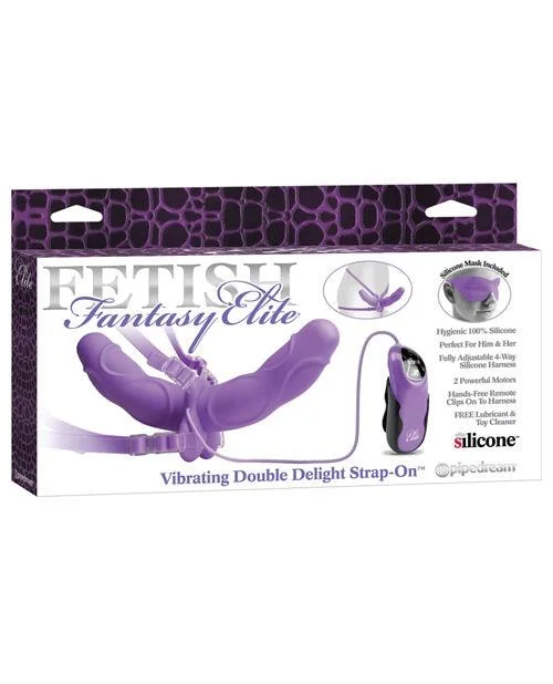 Fetish Fantasy Elite Vibrating Double Delight Strap On With Mask