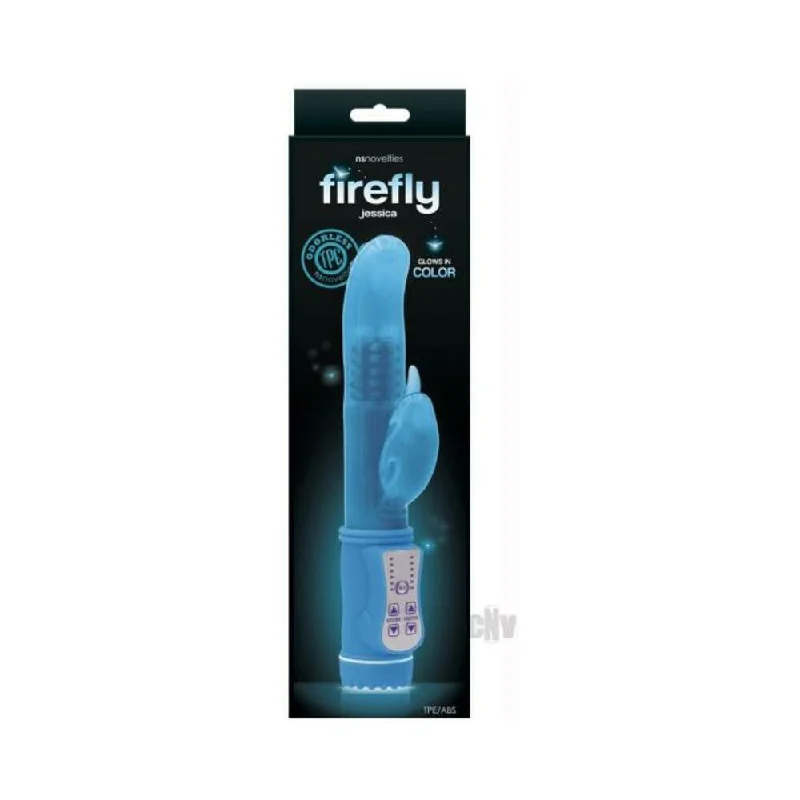 Firefly Jessica Rotating Rabbit Vibrator - Blue