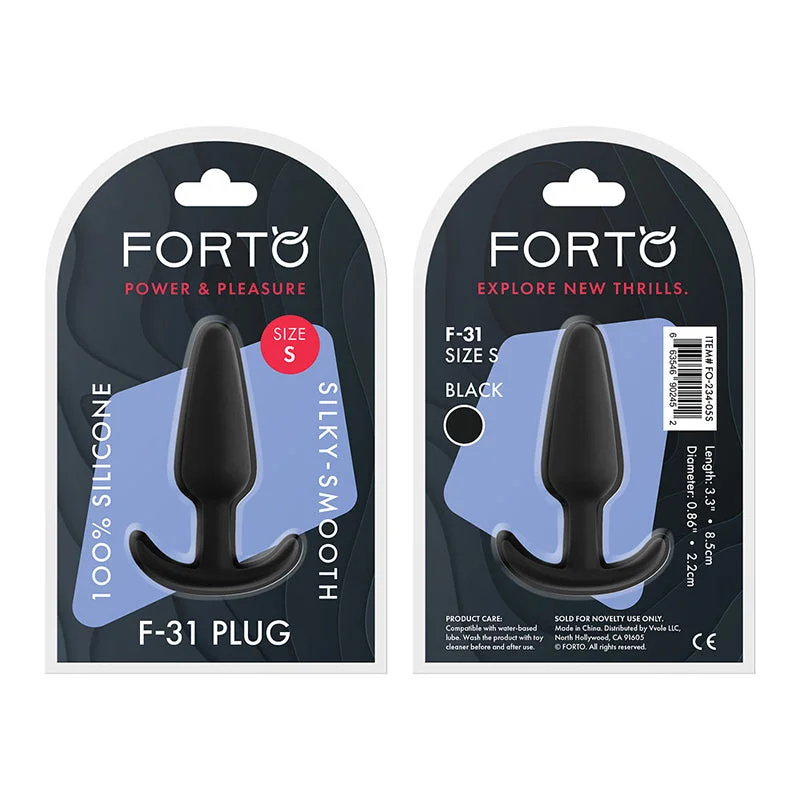 Forto F-31 Silicone Anal Plug Small Black