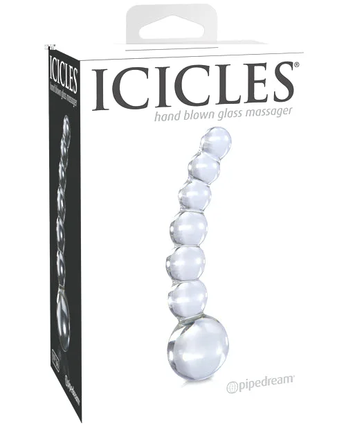 Icicles No. 66 Hand Blown Glass G Spot Dong - Clear