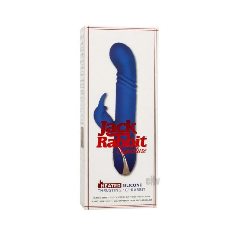 Jack Rabbit Signature Heated Silicone Thrusting G Rabbit - Blue