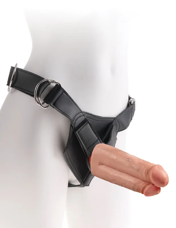 King Cock Strap-on Harness With 7" Two Cocks One Hole - Light