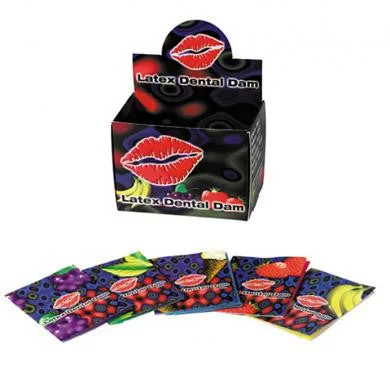 Latex Dental Dam Assorted Flavors- 100 Pieces with Display