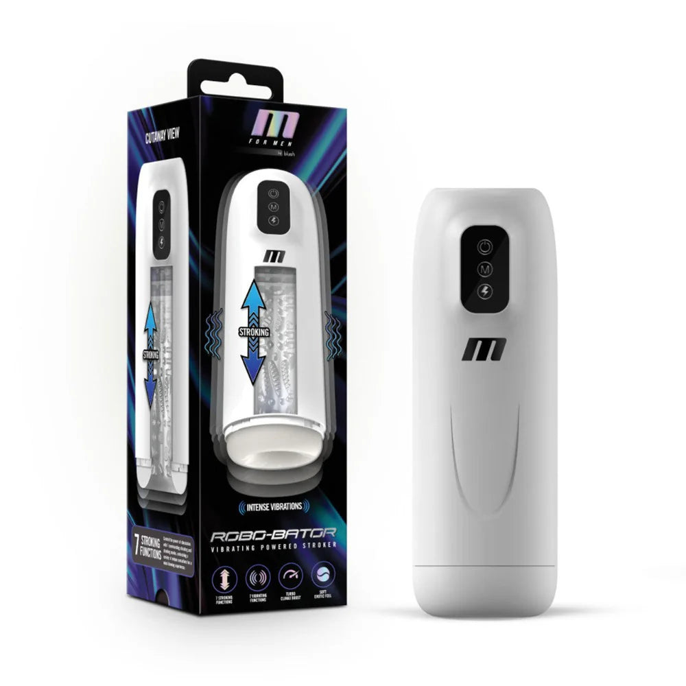 M for Men ''Robo-Bator'' Turbo Boost Stroker -White