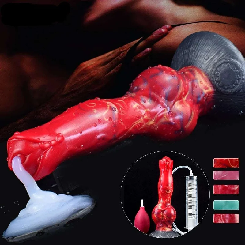 🐕 8-Inch Erebus - Squirting Canine Dildo, Ejaculating Dog Knot