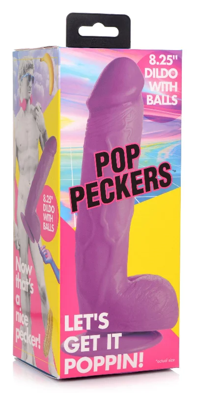 Pop Pecker 8.25" Dildo w/ Balls