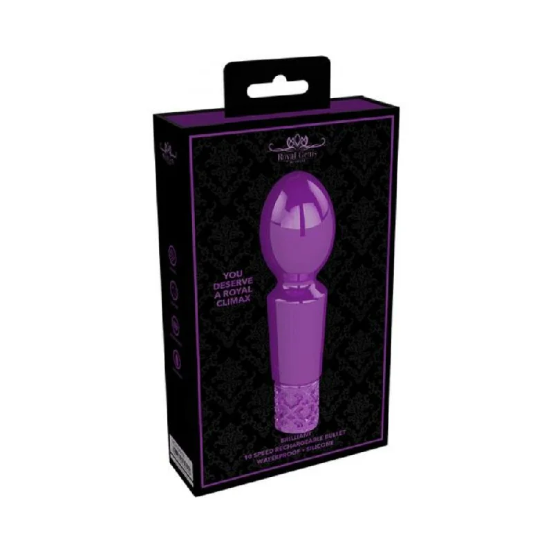 Royal Gems - Brilliant - Silicone Rechargeable Bullet - Purple