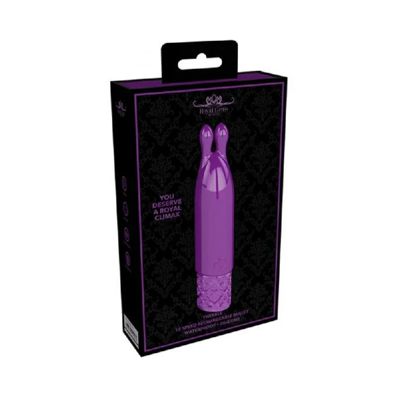 Royal Gems - Twinkle - Silicone Rechargeable Bullet - Purple