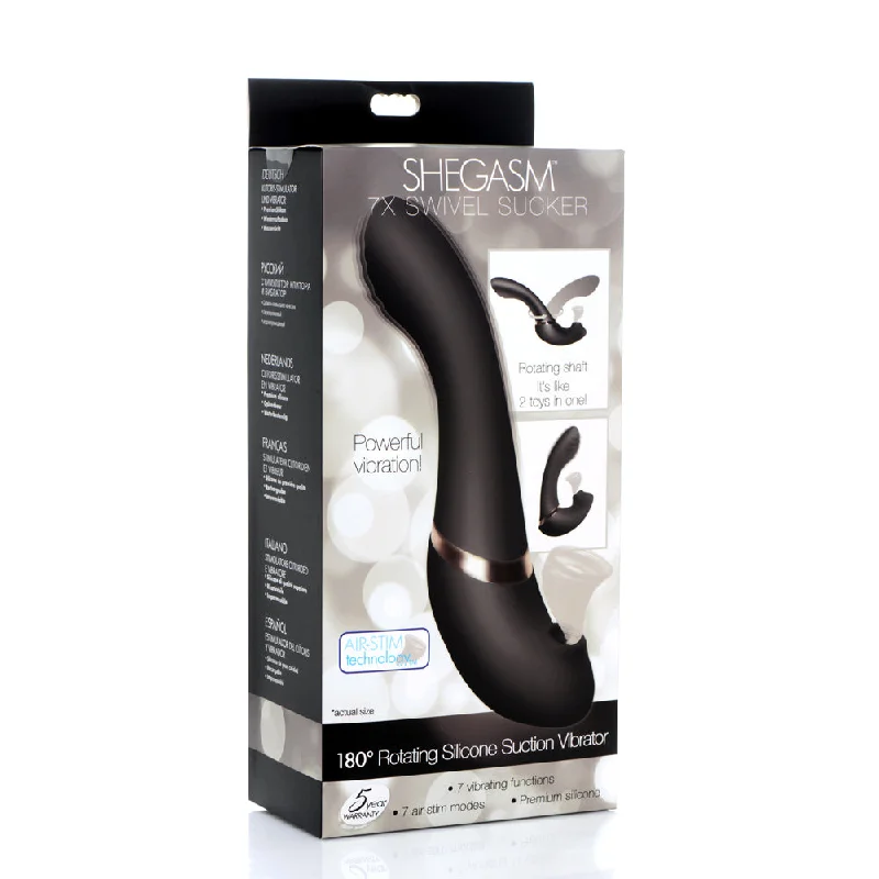 Shegasm 180 Rotating Suction Vibe Black