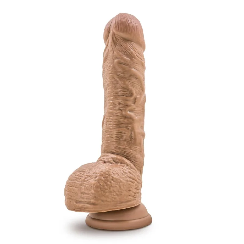 Silicone Willy's - 9 Inch Silicone Dildo With Balls - Mocha