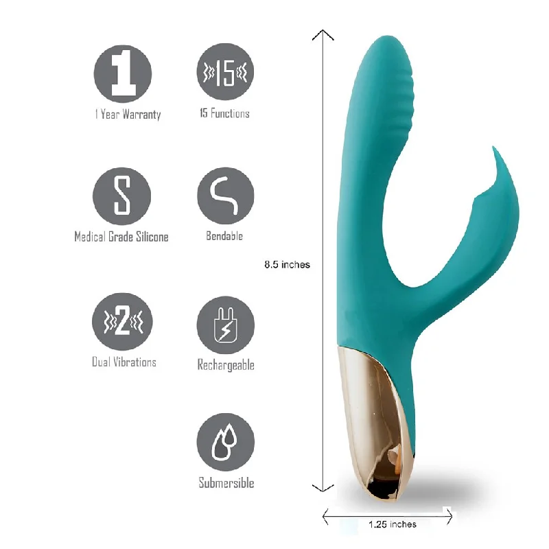 SKYLER SILICONE BENDABLE TEAL RABBIT