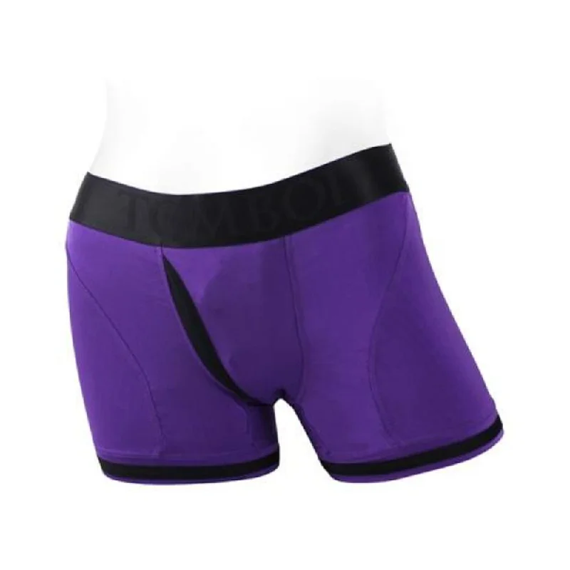 Spareparts Tomboii Nylon Boxer Briefs Harness Purple/black Size L