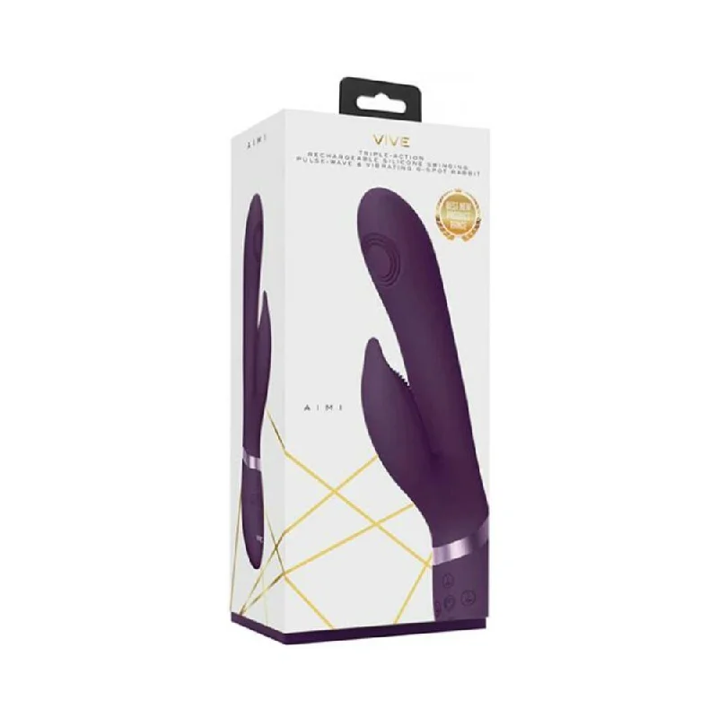 Vive - Aimi Rechargeable Triple-motor Swinging Silicone Rabbit - Purple