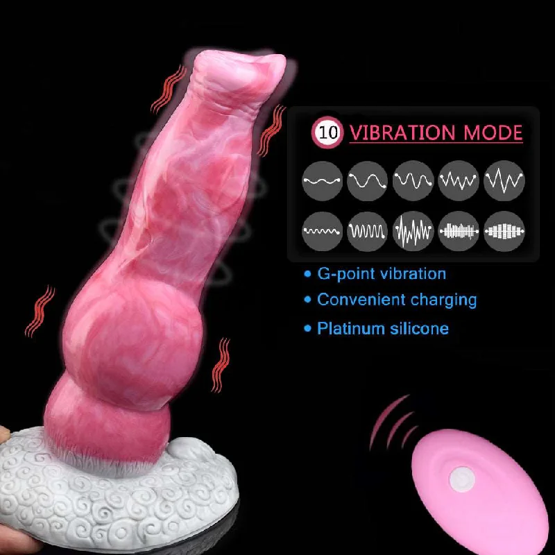 🐶 8-Inch Fyros- Vibrating Dog Dildo, Realistic Canine Vibrator