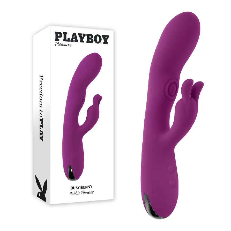 Playboy Pleasure BUSY BUNNY - Purple 22.6 cm USB Rechargeable Rabbit Vibrator with Tapping Shaft