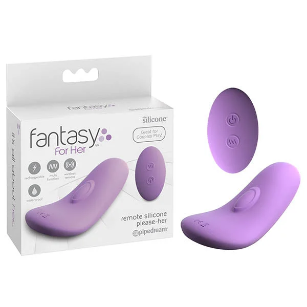 Fantasy For Her Remote Silicone Please-Her - Purple USB Rechargeable Stimulator with Wireless Remote