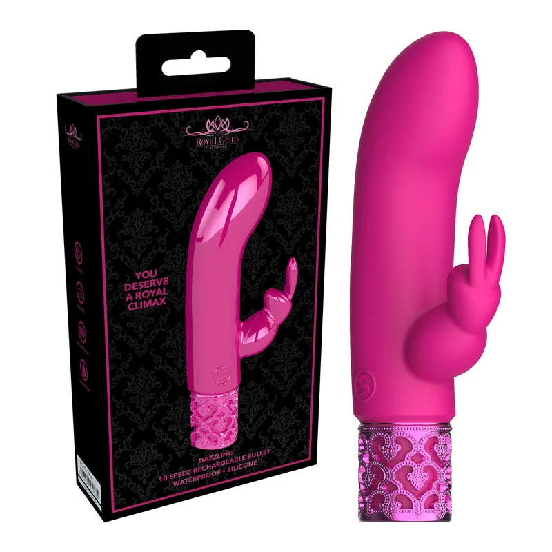 ROYAL GEMS Dazzling - Silicone Rechargeable Bullet Rabbit Vibrator