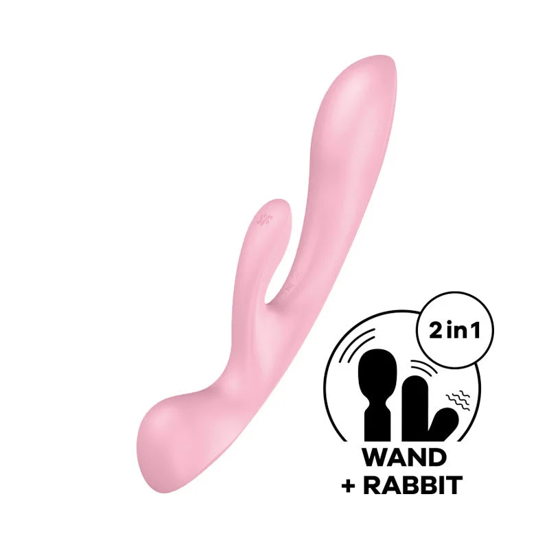 Satisfyer Triple Oh Rabbit + Wand Vibrator - Pink