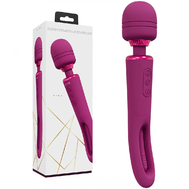 VIVE Kiku Flapping Tongue and Wand Vibrator  - Pink