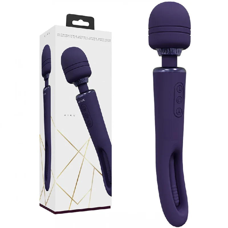 VIVE Kiku Flapping Tongue and Wand Vibrator - Purple