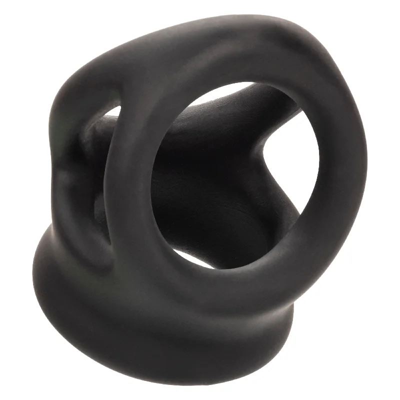 Alpha Liquid Silicone Dual Cage and Ring - Black Ring - Black