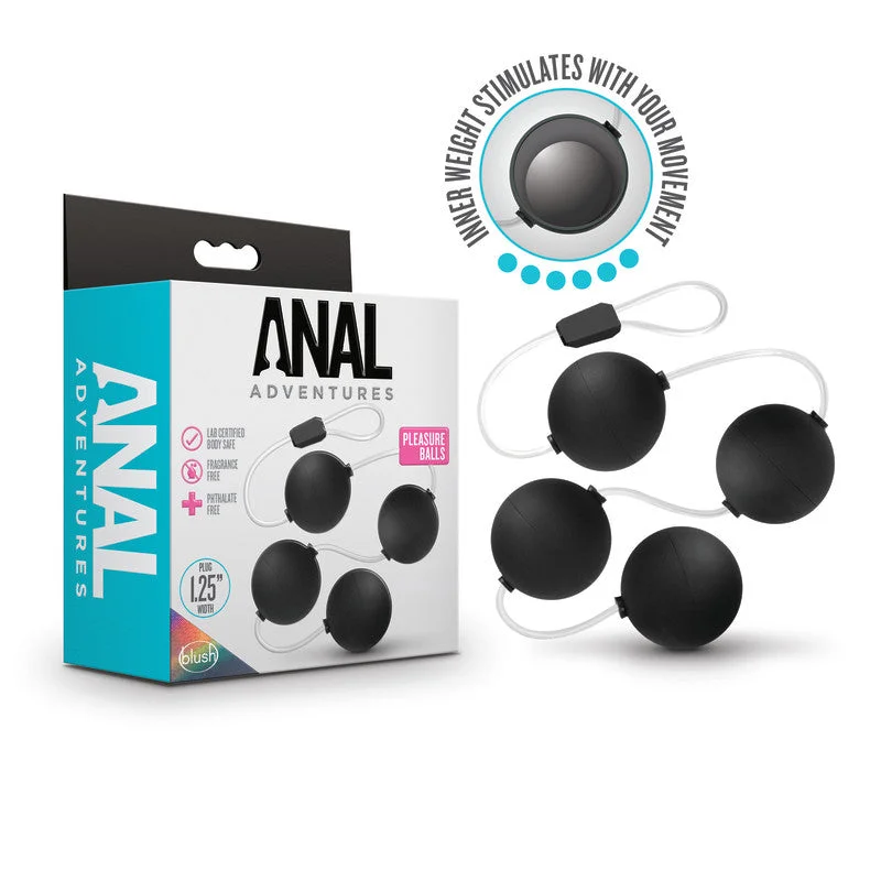 Anal Adventures Pleasure Balls Anal Beads - Black