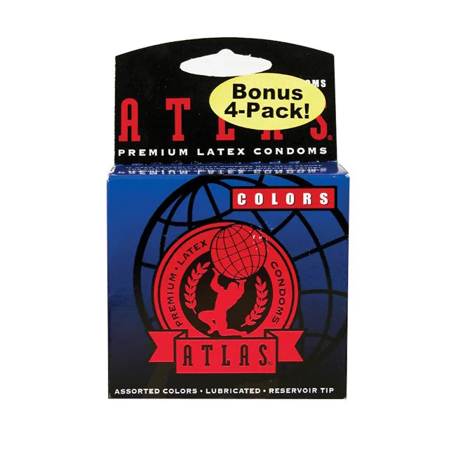 ++Atlas Asst Colors Condoms (4Pk)