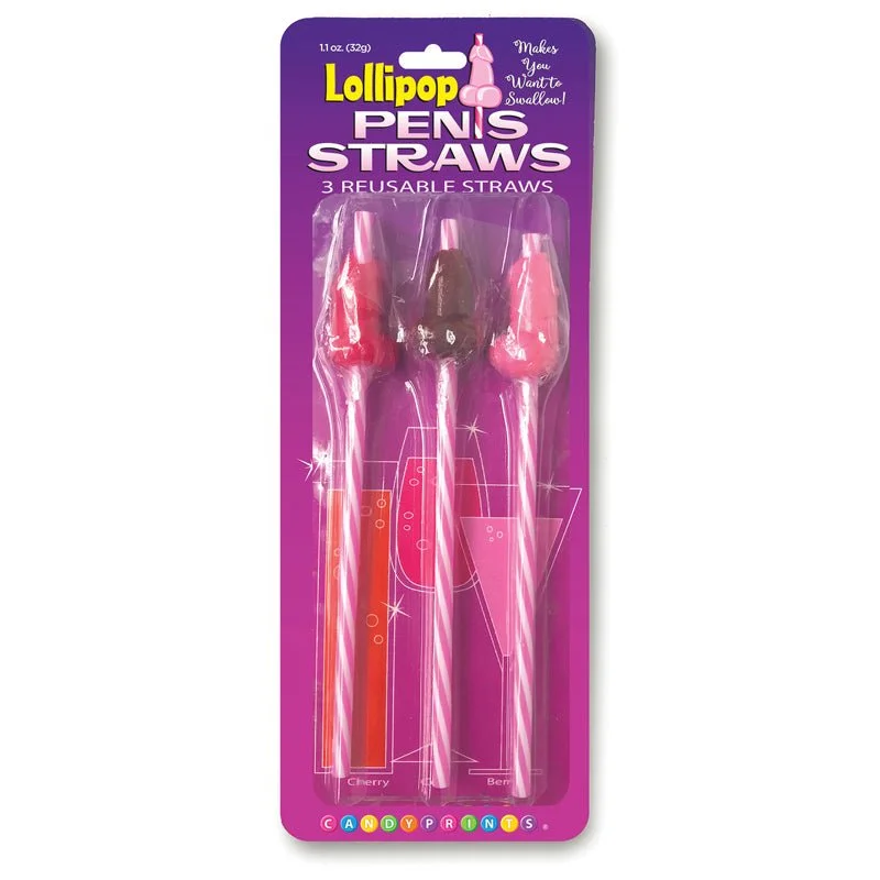 Candy Penis Straws, 3 Pack