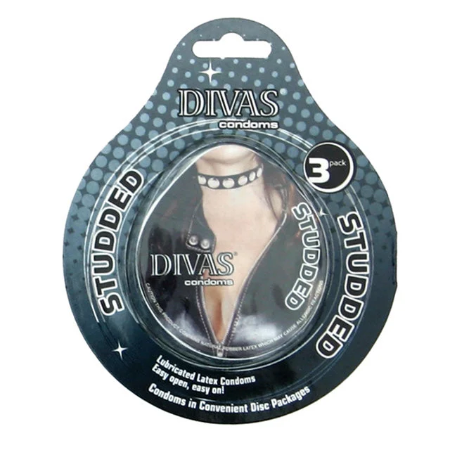 Divas Condom Disc 3pk Studded