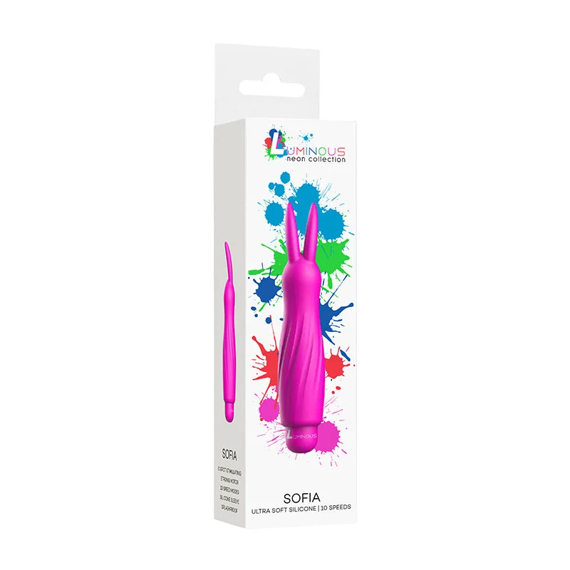 Luminous Sofia 10-Speed Bullet Vibrator With Silicone Rabbit Sleeve Fuchsia