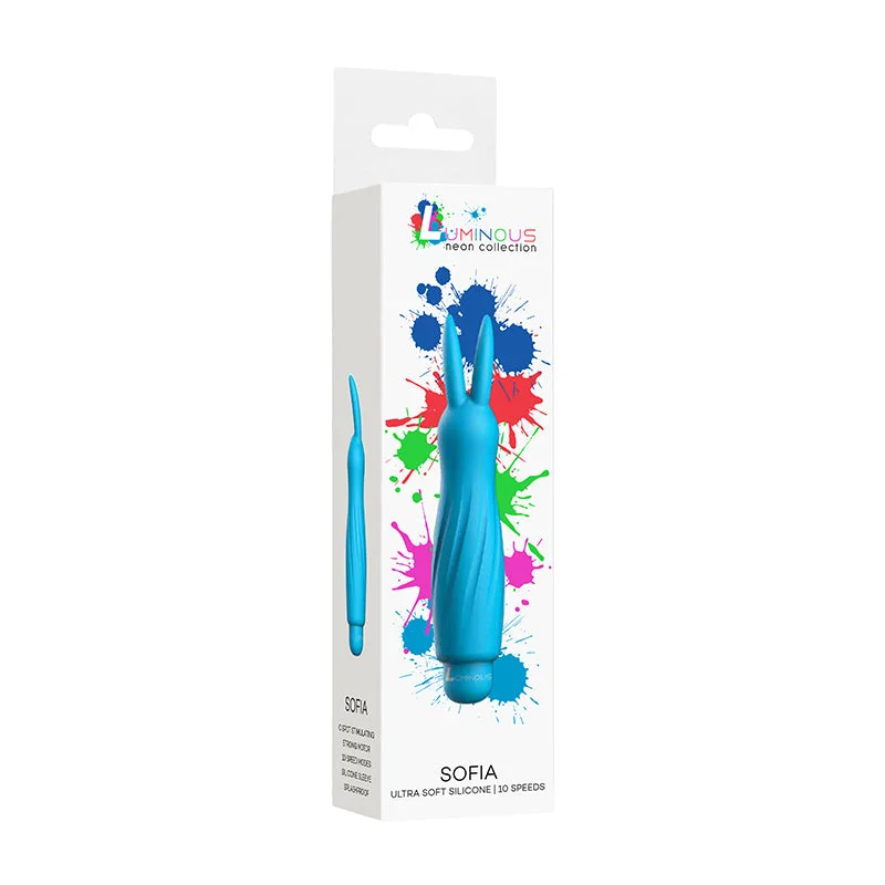 Luminous Sofia 10-Speed Bullet Vibrator With Silicone Rabbit Sleeve Turquoise