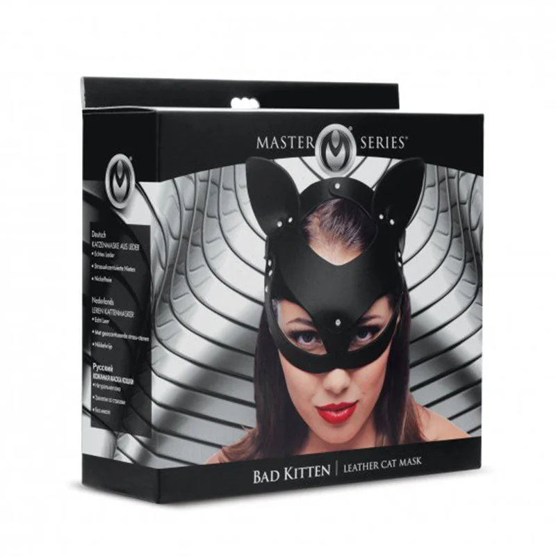 Master Series Bad Kitten Leather Cat Mask