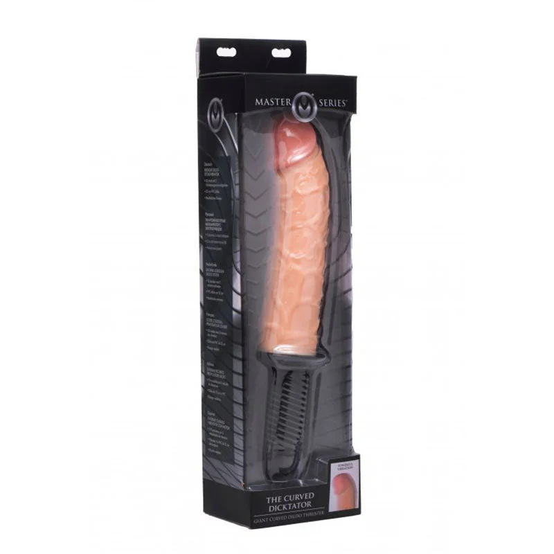 Master Series The Curved Dicktator 13 Mode Vibrating Giant Dildo - Flesh