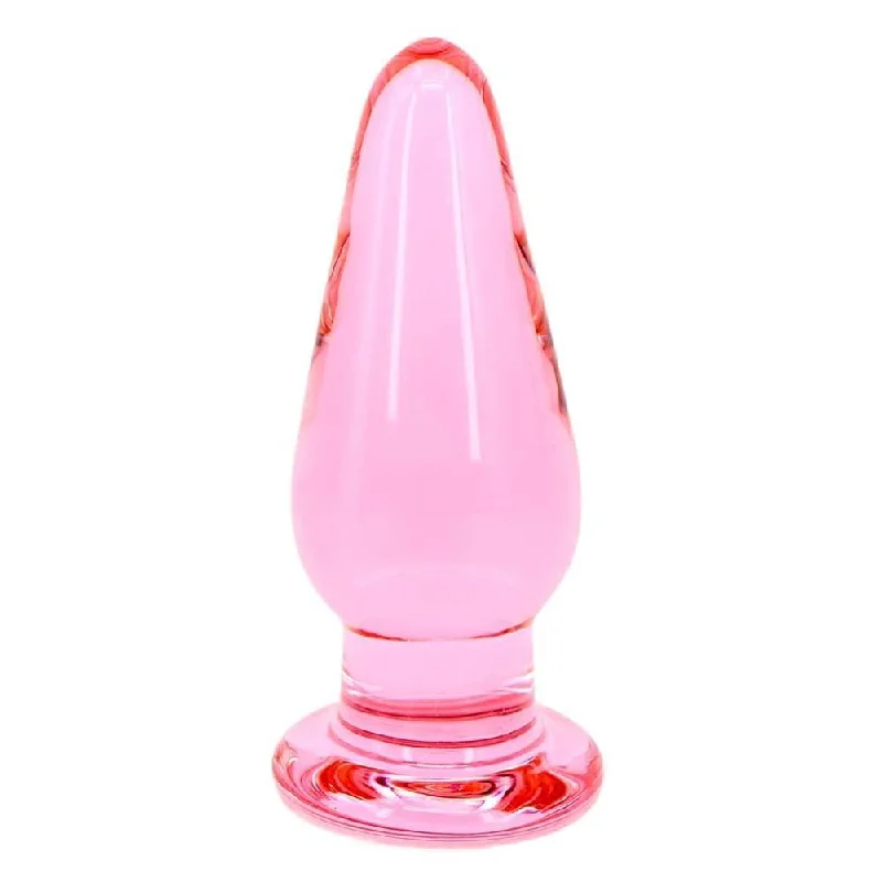 Crystal Pink Anal Toy Glass Plug