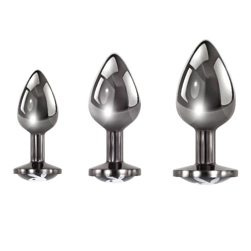 Playboy Pleasure - Pleasure 3 Ways - Butt Plug - Hematite