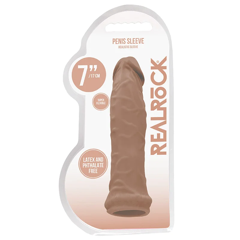 RealRock Realistic 7 in. Penis Sleeve Extender Tan