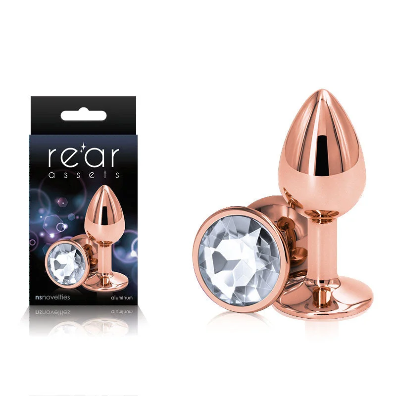 Rear Assets Rose Gold Small Butt Plug Clear