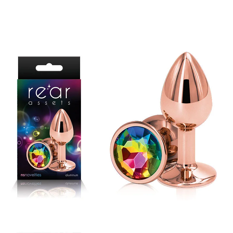 Rear Assets Rose Gold Small Butt Plug Rainbow