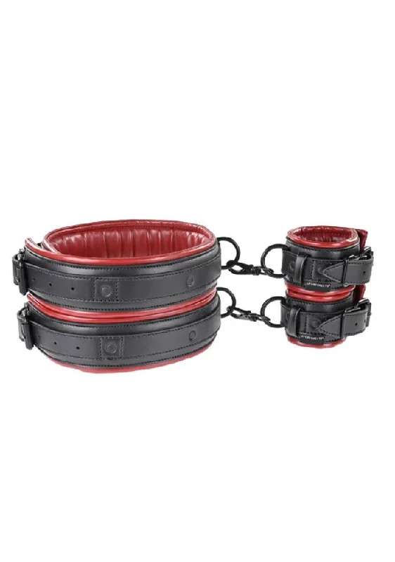 Saffron Thigh and Wrist Cuff Set - Black/red