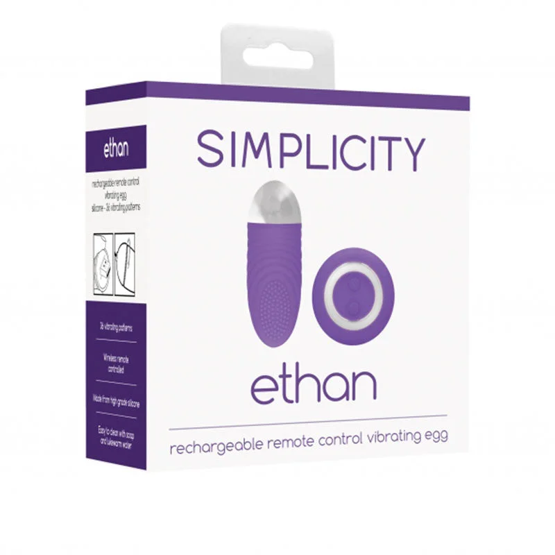 Simplicity Ethan - Rechargeable Remote Control Vibrating Egg - Purple