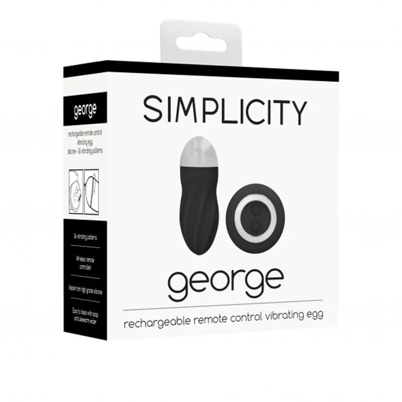 Simplicity George - Rechargeable Remote Control Vibrating Egg - Black