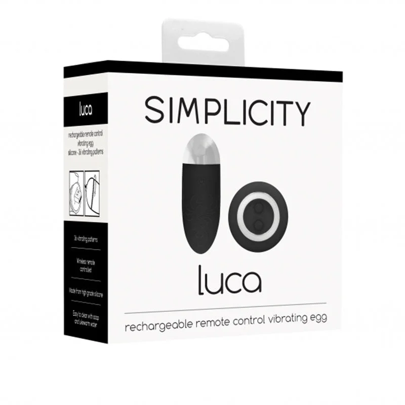 Simplicity Luca - Rechargeable Remote Control Vibrating Egg - Black