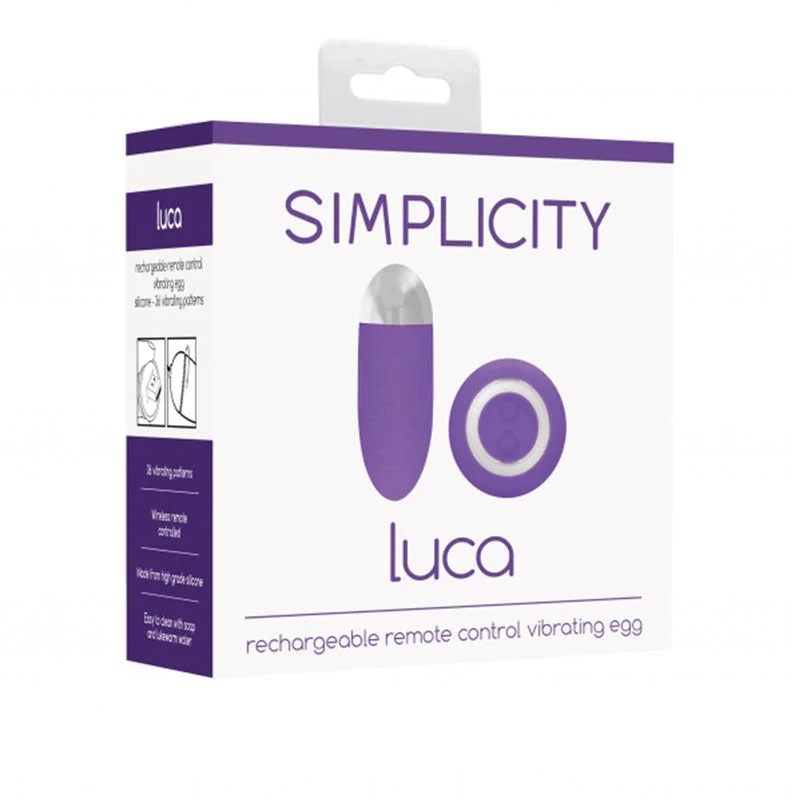 Simplicity Luca - Rechargeable Remote Control Vibrating Egg - Purple