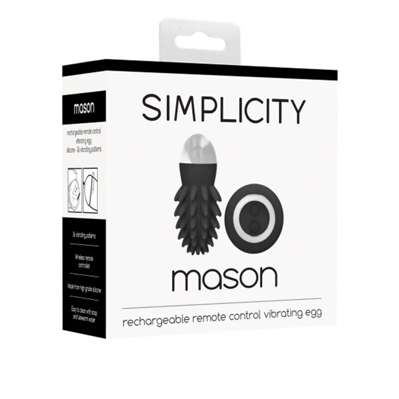 Simplicity Mason - Rechargeable Remote Control Vibrating Egg - Black