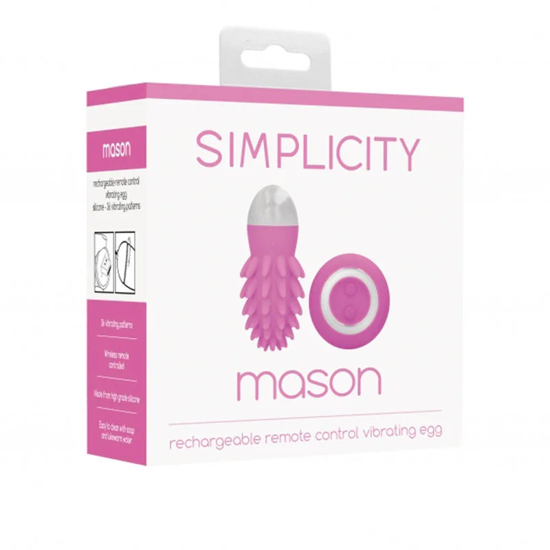 Simplicity Mason - Rechargeable Remote Control Vibrating Egg - Pink